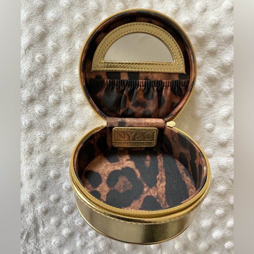 New York and Company Gold and Leopard Print Case